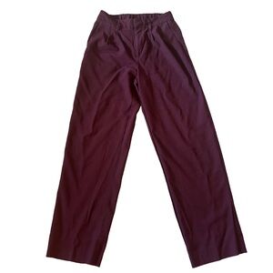 A New Day Women's Size 4 High Rise Pleat Front Straight Trousers Burgundy